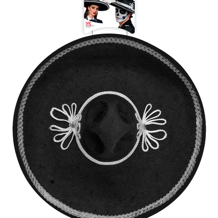 Sombrero El Charro zilver achterkant – verkleedkleding