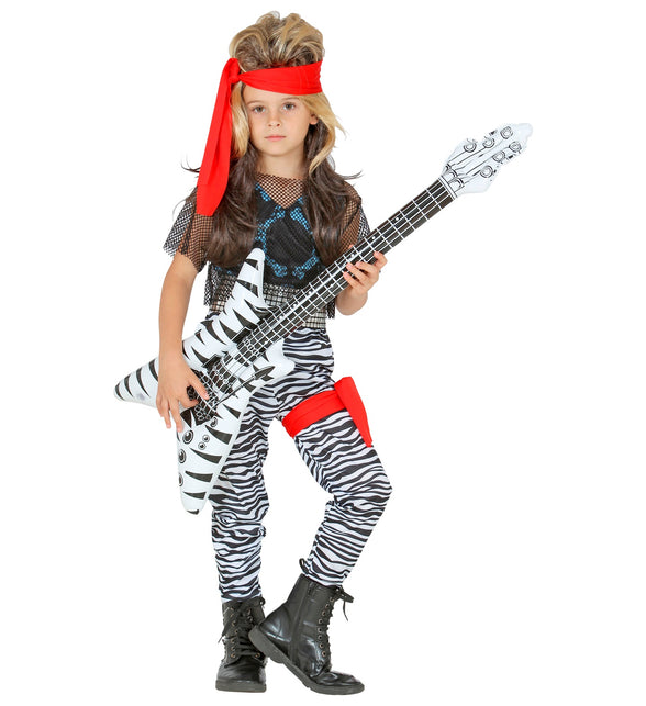 Rock star verkleedpak kind gedragen, stoere muzikant outfit met riem