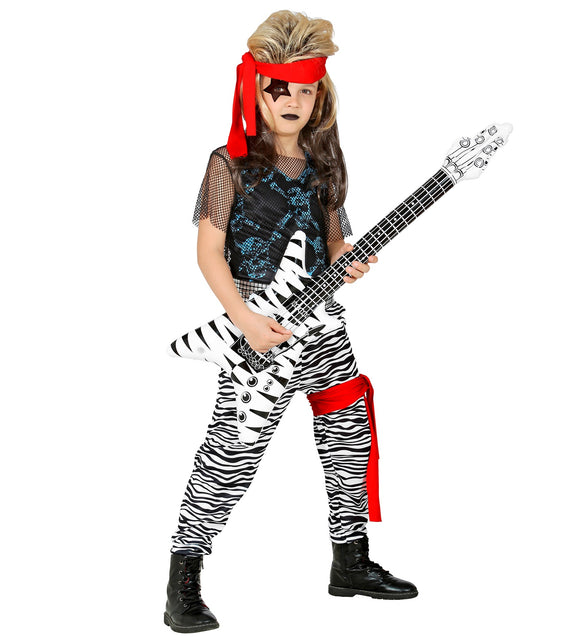 Rockster kostuum kind detail met bandana en beenband, punk rock outfit