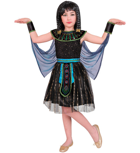 Teje Egyptisch kostuum meisjes close-up - Cleopatra jurkje met cape