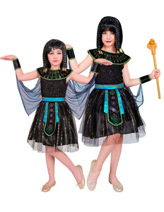 Egyptische koningin kind Teje - Cleopatra jurk meisjes met cape en armstukken