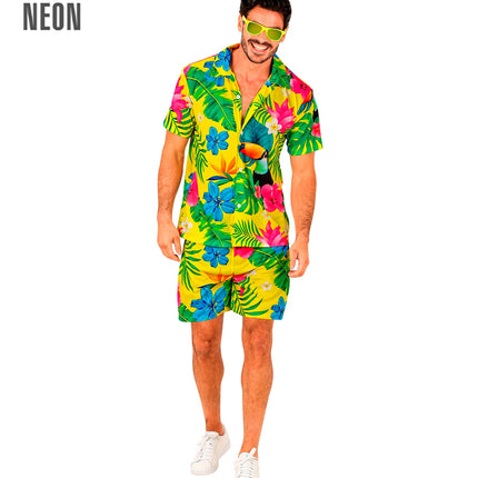 Toekan Hawaii set heren - tropische beach party blouse en short aloha