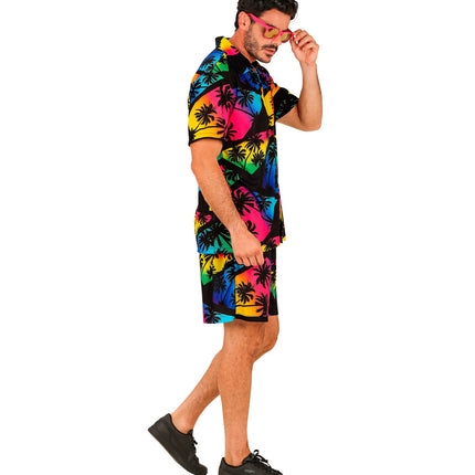 Hawaii set Palmtrees gedragen - tropische zomerblouse en short beach party