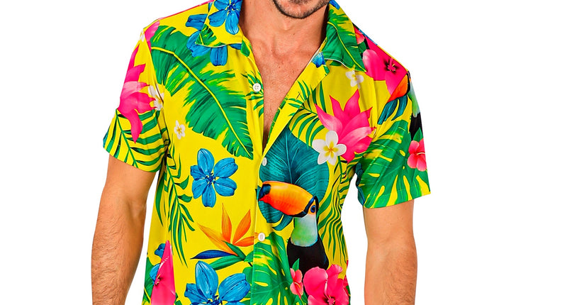 Zomer partyshirt Toekan heren - Hawaii blouse met toekanprint voor beach party