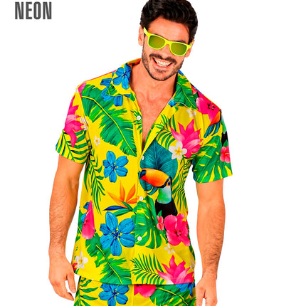 Toekan Hawaii blouse heren - tropische beach party zomershirt aloha
