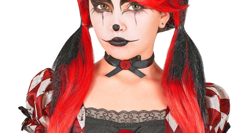 Pruik horror clowns voor meisjes vooraanzicht – pruiken
