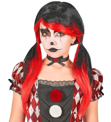 Pruik horror clowns voor meisjes vooraanzicht – pruiken