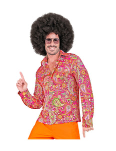 Jaren 70 shirt paisley heren - kleurrijk hippie discoshirt met paisleyprint