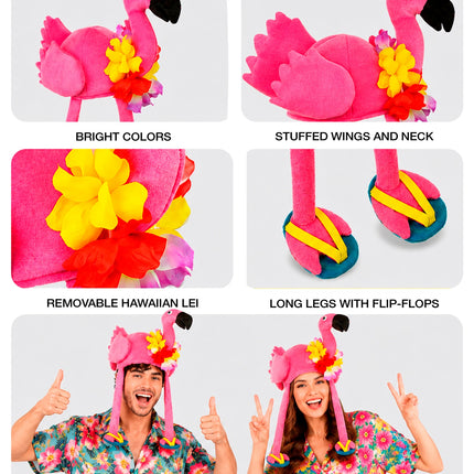 Flamingo hoed hawaii close-up – hoeden