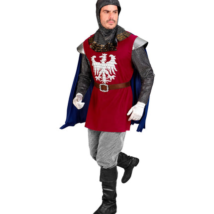 Ridderpak Ricky heren detail - middeleeuws kostuum cape en gordel
