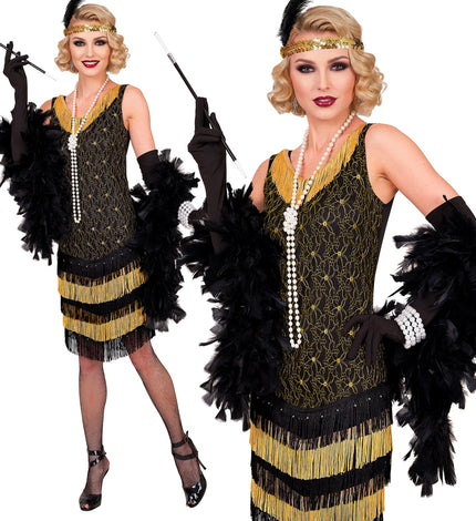 Roaring jaren 20 flapper jurk voor dames vooraanzicht – kostuums