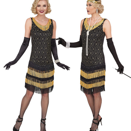 Roaring jaren 20 flapper jurk voor dames zijaanzicht – kostuums