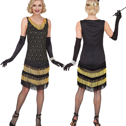 Roaring jaren 20 flapper jurk voor dames achterkant – kostuums