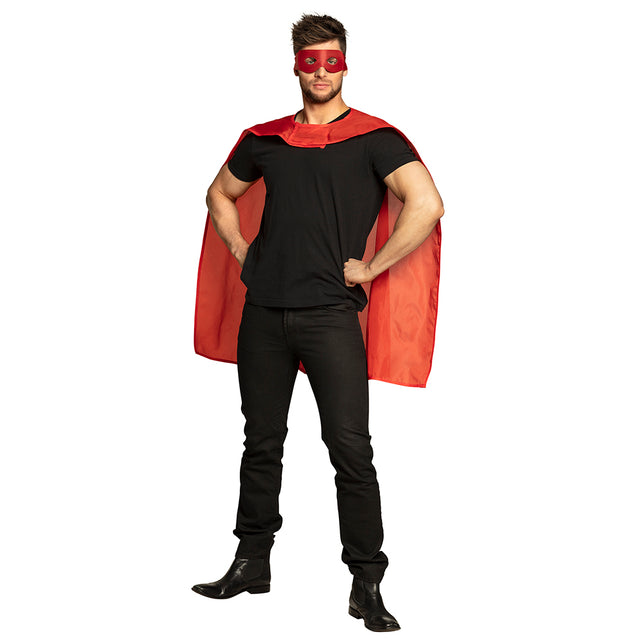 Super held cape en masker set rood — foto 3
