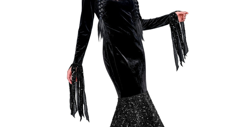 Wednesday glitter zwarte jurk Dames