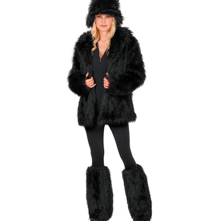Beenwarmers pluche zwart Sanne — foto 4