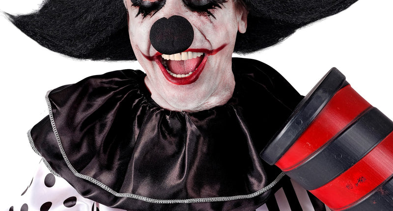 Hoofdbedekking sinister clown met zwart haar Lynn