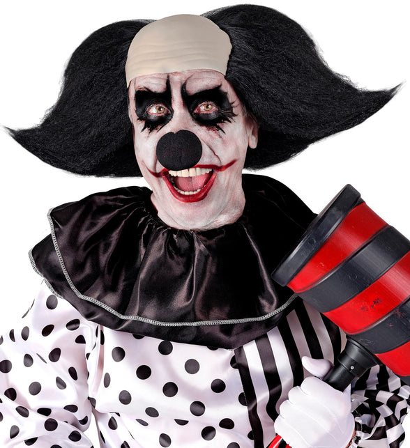 Hoofdbedekking sinister clown met zwart haar Lynn
