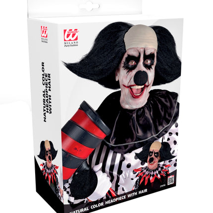 Hoofdbedekking sinister clown met zwart haar Lynn — foto 3
