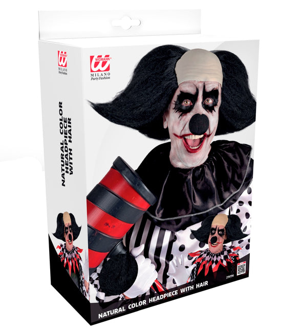 Hoofdbedekking sinister clown met zwart haar Lynn — foto 3