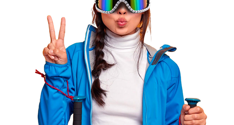 Ski bril met strass steentjes Zilver