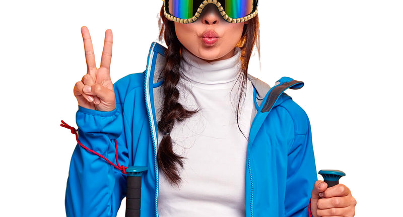 Ski bril met strass steentjes goud