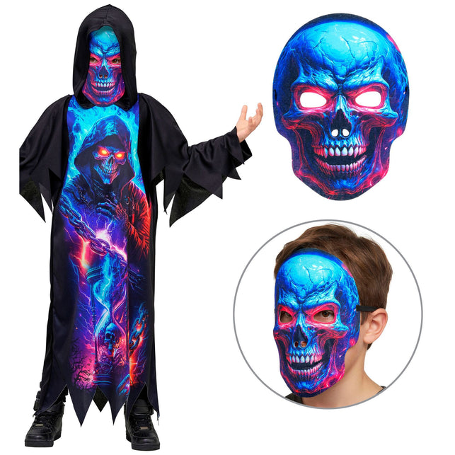 Neon Magere Hein gewaad jongens met masker en capuchon — foto 3