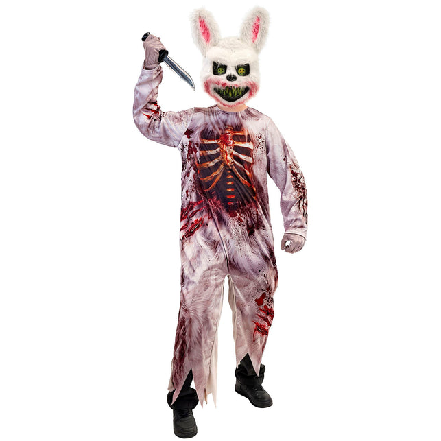 Zombie konijn jumpsuit jongens met horrormasker — foto 2