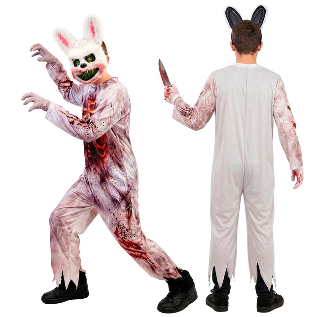 Zombie konijn jumpsuit jongens met horrormasker — foto 4