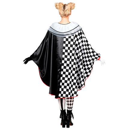 Pierrot poncho dames zwart-wit met ruitprint — foto 3