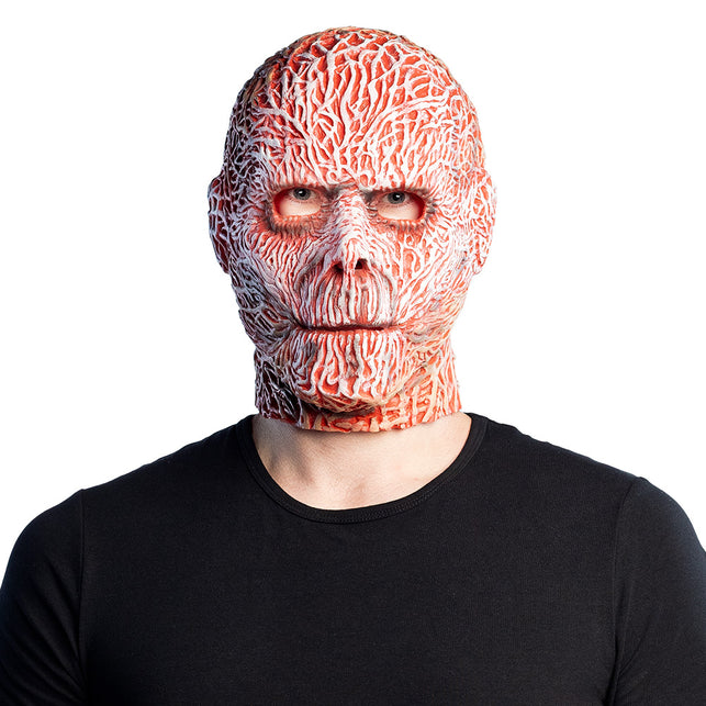Latex hoofdmasker Creep rood aderpatroon heren
