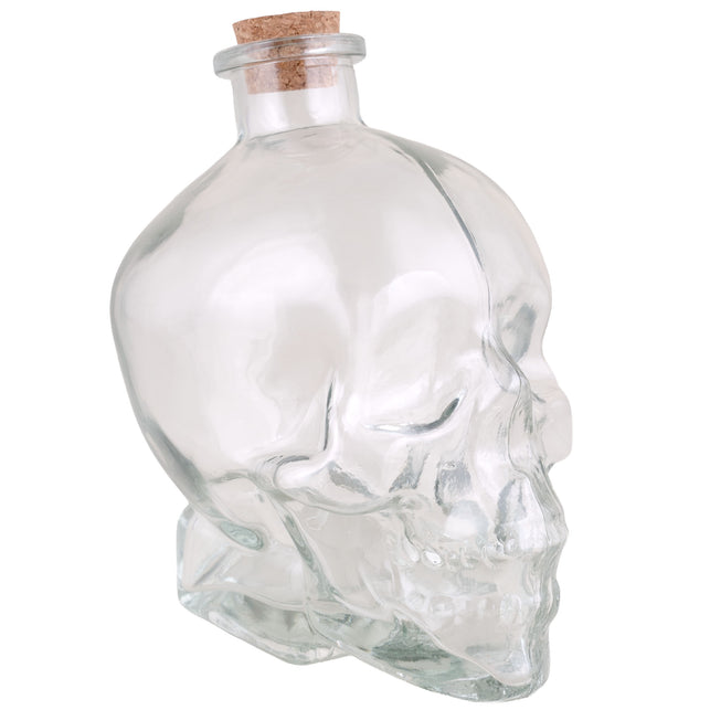 Doodshoofd fles met kurk glas 17,5 cm — foto 2