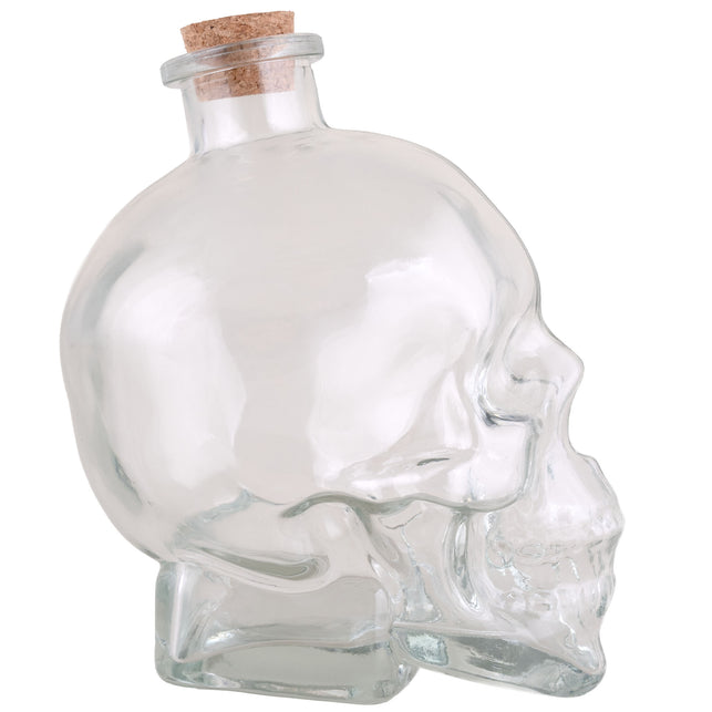 Doodshoofd fles met kurk glas 17,5 cm — foto 3