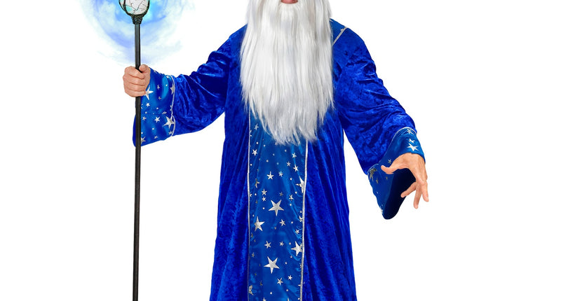 Fantasy tovenaars gewaad voor heren vooraanzicht – verkleedkleding