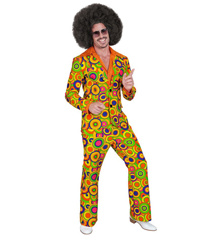 Jaren 70 groovy kostuum heren - disco pak met cirkels voor saturday night party