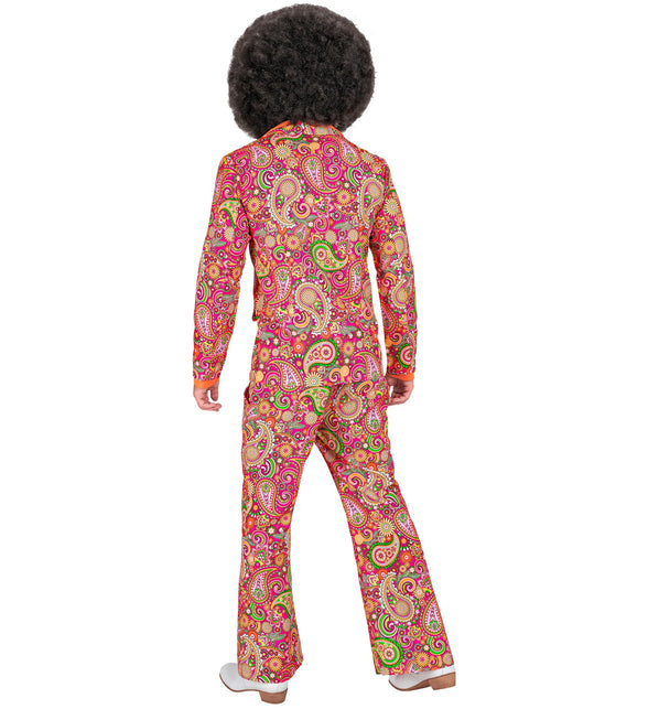 70s paisley kostuum heren detail - retro flower power discokleding paisley