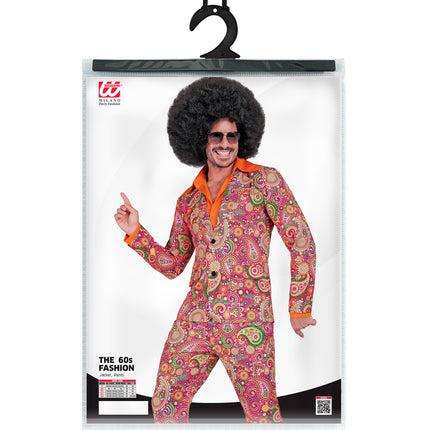 Jaren 70 kostuum paisley achterkant - retro disco verkleedpak heren paisley