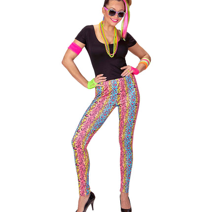 Eighties kostuum dames achterkant, foute party neon retro outfit detail