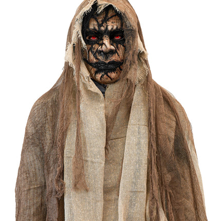Masker met cape demonen voor heren detailopname – verkleedkleding