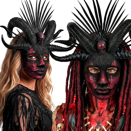 Voodoo masker priester achterkant – verkleedkleding