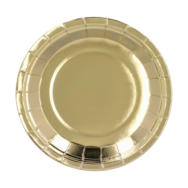 Set 6 gouden papieren bordjes 23 cm