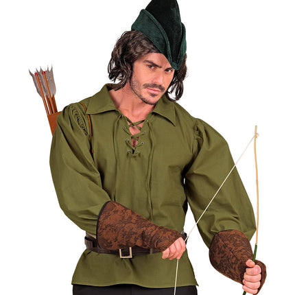 Historisch personage shirt groen voor heren achterkant – kleding