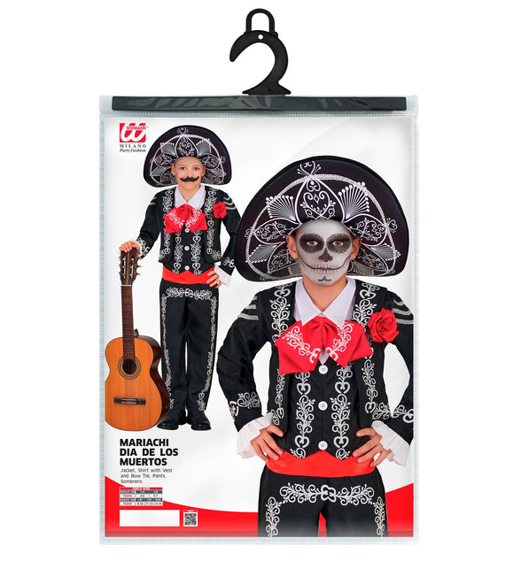 Mariachi Día de los Muertos colbert voor jongens totaalbeeld – kostuums