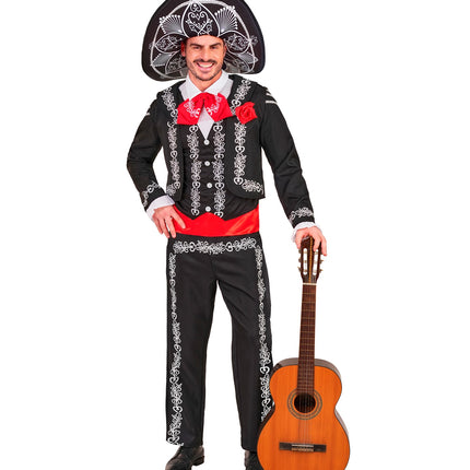 Mariachi Día de los Muertos colbert voor heren detailopname – kostuums