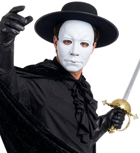 Masker man hard kunststof wit voor heren totaalbeeld – maskers