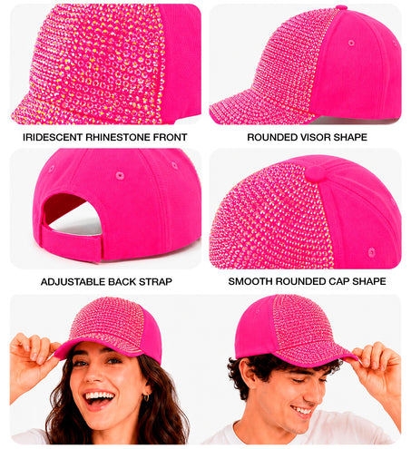Pet strass neon roze totaalbeeld – hoeden