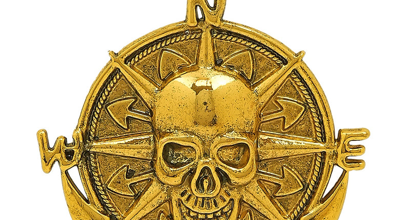 Ketting met medaillon piraten schedel vooraanzicht – sieraden