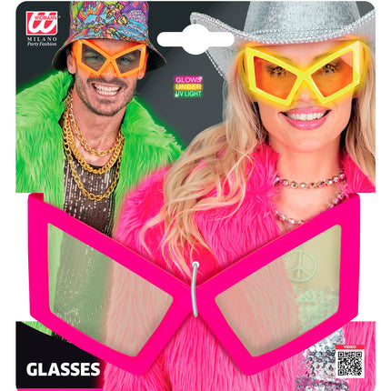 Bril oversized neon roze achterkant – brillen