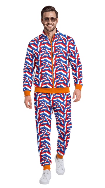 Fout trainingspak Nederland carnaval Koningsdag detail heren