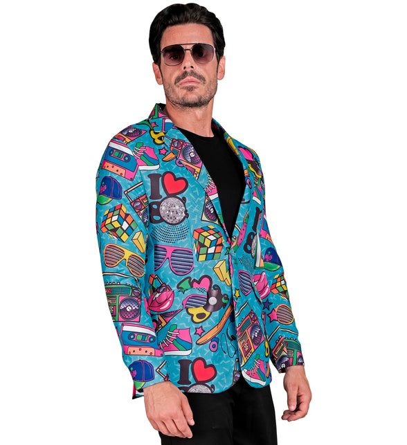 Heren 80s colbert funky - disco verkleedjasje voor foute party